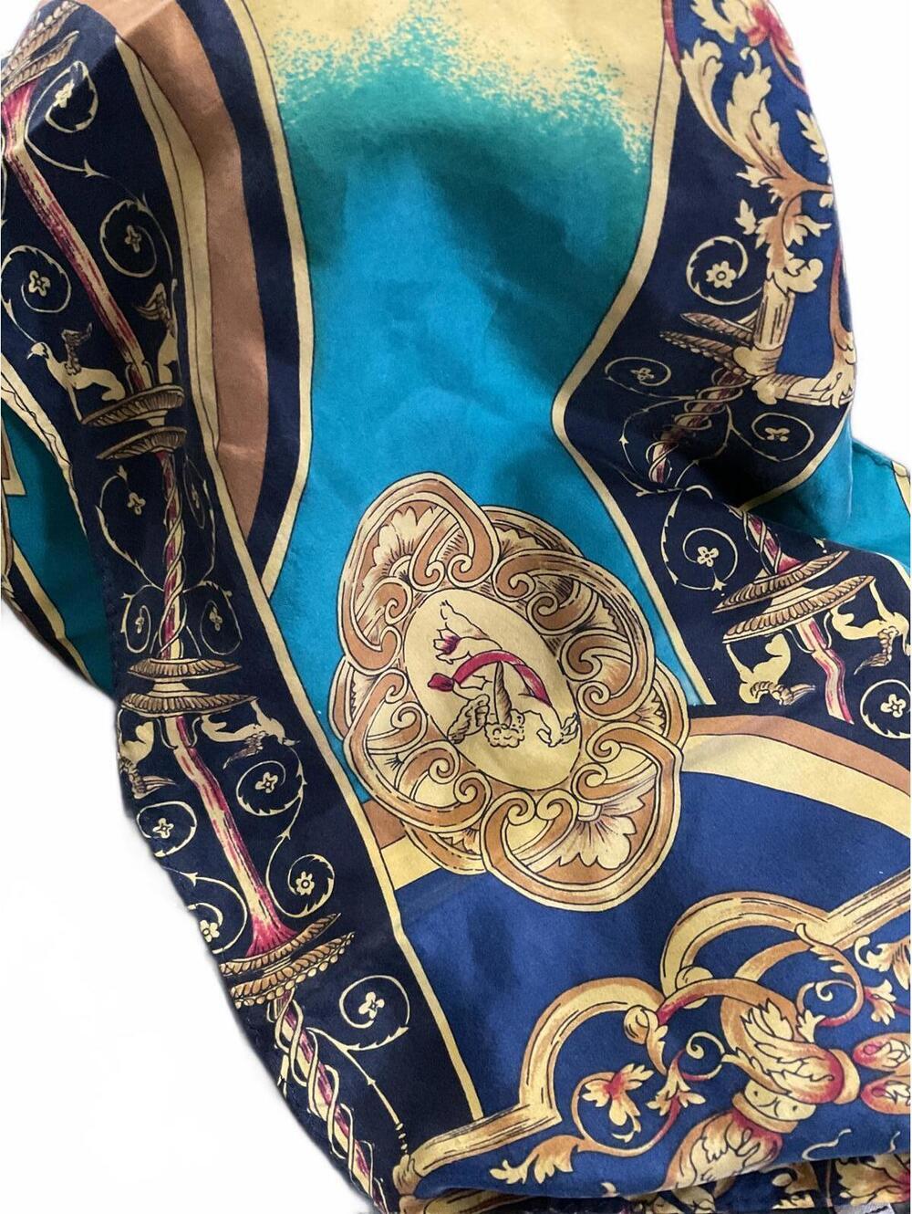 New Studio Elegant 100% Silk Vintage-Inspired Scarf (Cherubs /Pegasus)